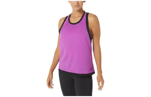 ASICS Tank Tops Women's Purple Crew Neck Moderate Straight Fit