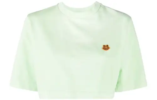KENZO Crop Tops Women's Green Crew Neck Moderate
