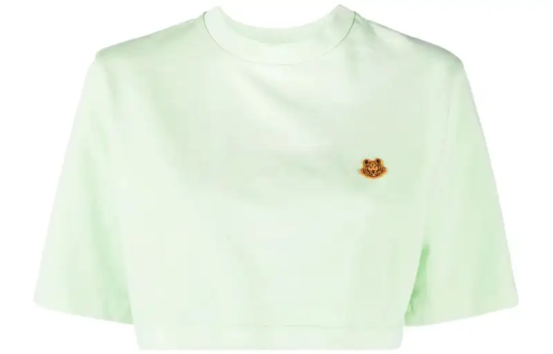 KENZO Crop Tops Women's Green Crew Neck Moderate