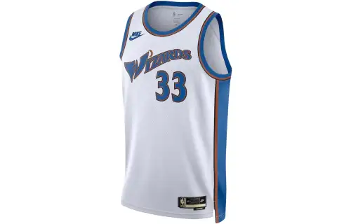 Nike Digital letter printed round neck basketball vest fan version 2022/23 season Washington Wizards Kuzma men's white