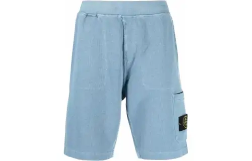 STONE ISLAND Sports Shorts Men's Blue Moderate