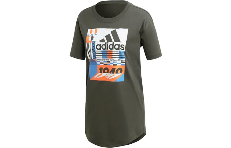 Adidas T-Shirts Women's Earthy Brown Crew Neck Moderate Straight Fit