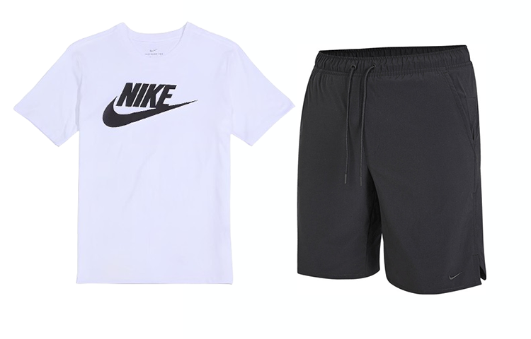 Nike Casual Sportswear Men’s White+Black Crew Neck Moderate