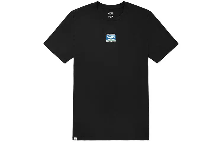 Vans T Shirts Women's Black Crew Neck Moderate Straight Fit