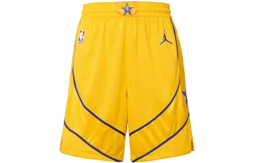 Jordan Basketball Shorts Men's Yellow Moderate Straight Fit Pants
