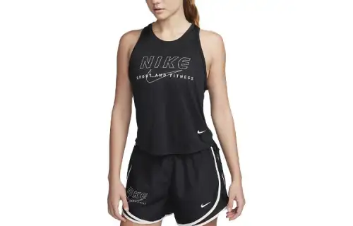 Nike Tank Tops Women's Black Crew Neck Moderate Straight Fit
