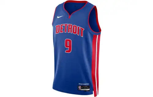 Nike NBA team logo printed jersey vest SW fan version 22-23 season team limited Pistons Grant No. 9 basketball vest same style for men and women dark blue