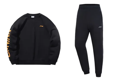 Li Ning Sweatshirt Sets Men's Crew Neck Moderate