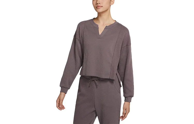 Nike Crop Tops Women's Ore Purple V-neck Moderate