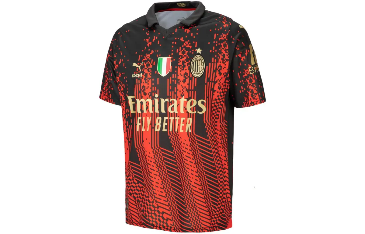 PUMA AC Milan Soccer Jersey Player Edition Men's Flame Red Black