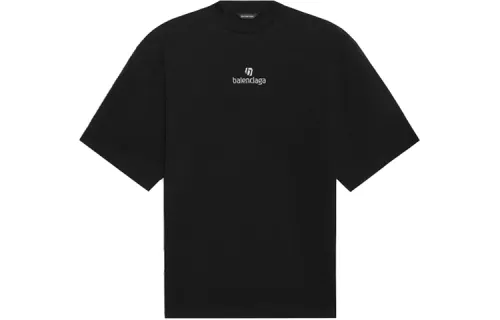 Balenciaga Drop Shoulder Sleeve T Shirt Women's Black Loose Fit