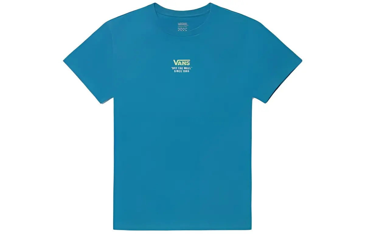 Vans T-Shirts Women's Blue Crew Neck Moderate Straight Fit