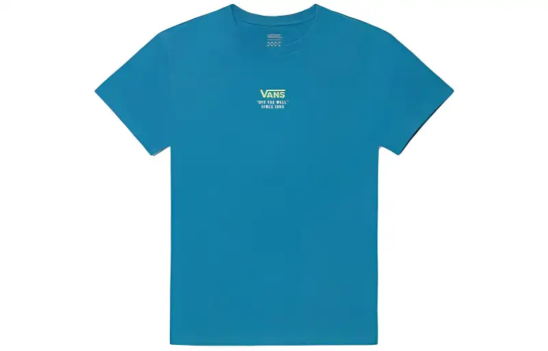 Vans T Shirts Women's Blue Crew Neck Moderate Straight Fit