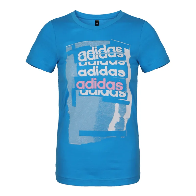 Adidas T-Shirts Women's Blue Crew Neck Moderate
