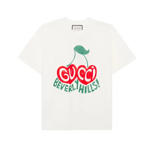 GUCCI Drop Shoulder Sleeve T Shirt Women's Ecru