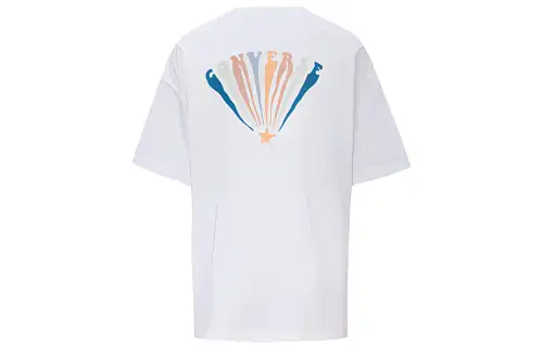 Converse T Shirts Women's White Crew Neck Moderate Straight Fit