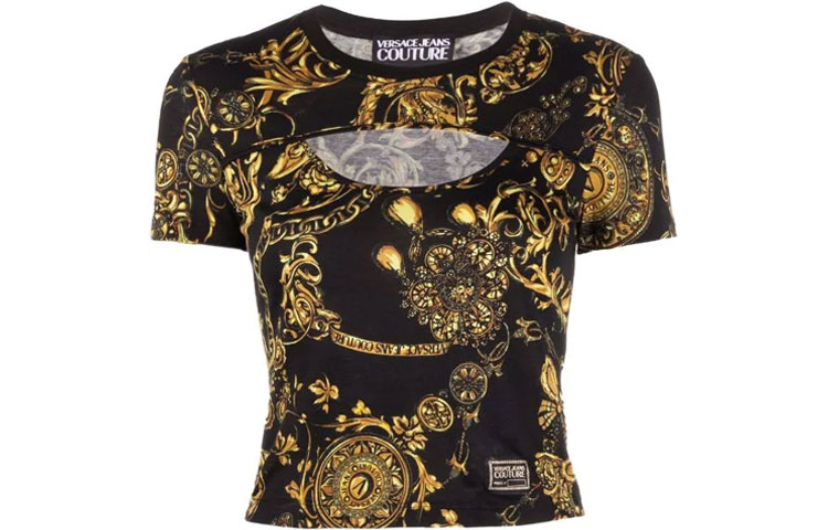 Женская футболка Versace Jeans Couture (черная)