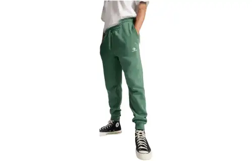 Converse Go to Star Embroidered Star V Shaped Standard Brushed Sweatpants Casual Pants Unisex Green