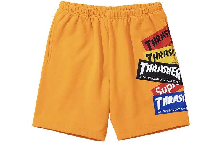 Supreme x Thrasher logo-print track shorts