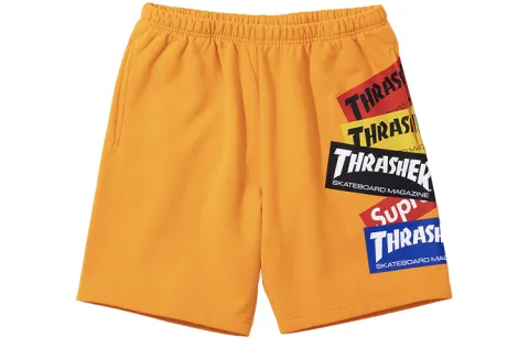 Supreme x Thrasher logo-print track shorts