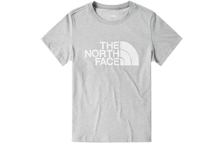 THE NORTH FACE T-Shirts Women's Light Gray Crew Neck Moderate Straight Fit