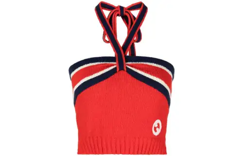 GUCCI Halterneck Knitted Cropped Top