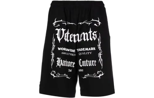 Vetements Black Label Logo Shorts