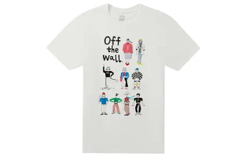 Vans T Shirts Women's White Crew Neck Moderate Straight Fit