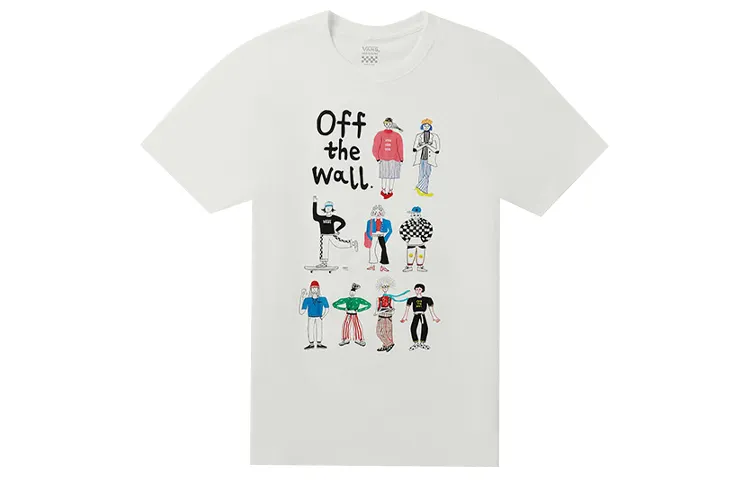 Vans T Shirts Women's White Crew Neck Moderate Straight Fit