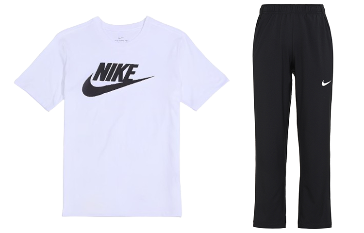Nike Casual Sportswear Men’s White+Black Crew Neck Moderate