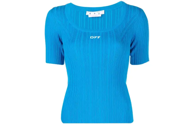OFF-WHITE logo-print knit top