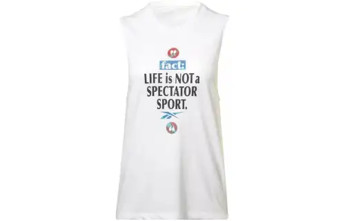 Reebok Tank Tops Women's White Crew Neck Moderate Straight Fit
