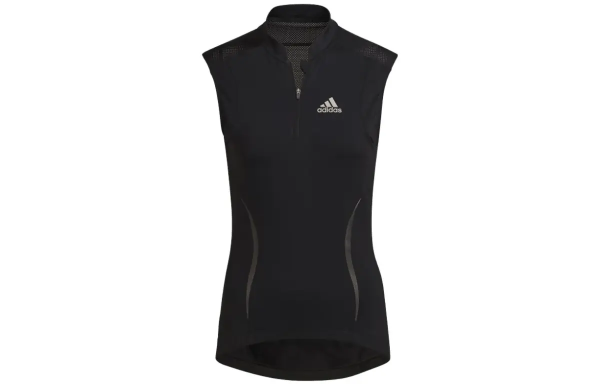 Adidas Tank Tops Women's Black Stand Collar Moderate Nipped-in Waist