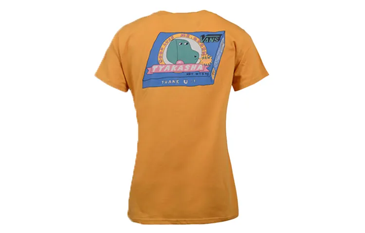 Vans T Shirts Women's Yellow Crew Neck Moderate Other