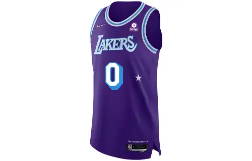Nike NBA Los Angeles Lakers AU Player Edition Russell Westbrook No. 0 Retro Comfortable Sports and Leisure Basketball Vest Men's Purple