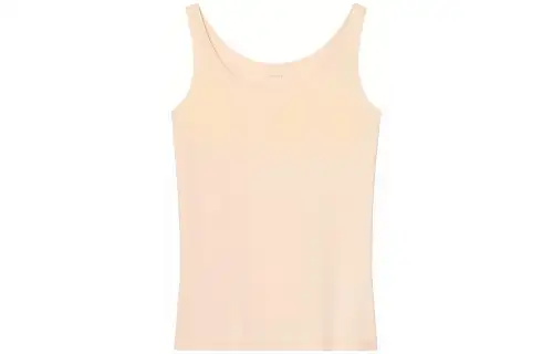 UNIQLO Tank Tops Women's Beige Crew Neck Moderate Other
