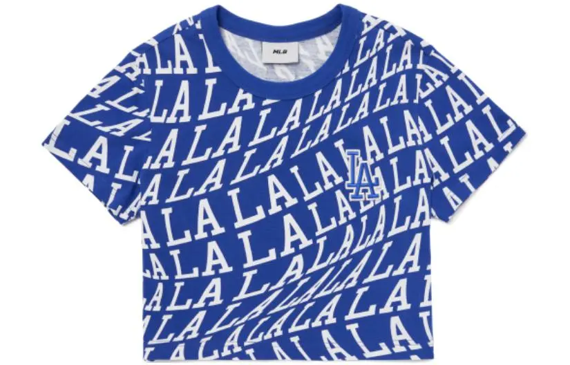 MLB Crop Tops Women's Blue Crew Neck Moderate