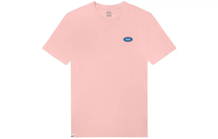 Vans T Shirts Women's Pink Crew Neck Moderate Straight Fit