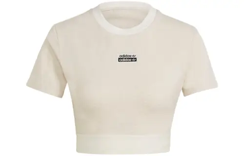 Adidas Originals R.Y.V Crop Tops Women's Jade White Crew Neck Moderate