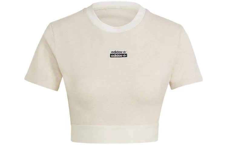 Adidas Originals R.Y.V Crop Tops Women's Jade White Crew Neck Moderate