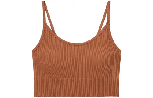 UNIQLO Tank Tops Women's Camel Moderate Straight Fit