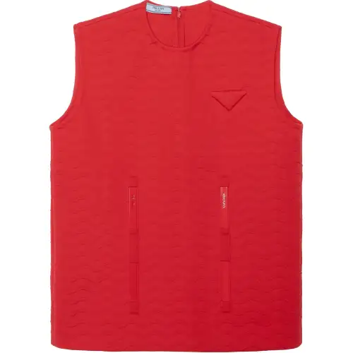 PRADA Tank Tops Women's Red Crew Neck Moderate Other