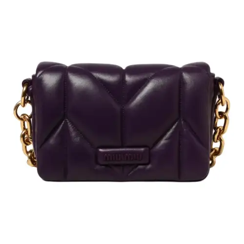 MIU MIU Leather Crossbody Bag, Shoulder Bag Women's Purple
