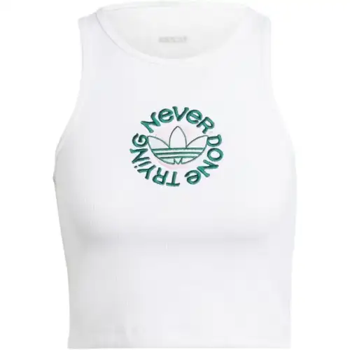 Adidas Originals Tank Tops Women's White Crew Neck Moderate Straight Fit