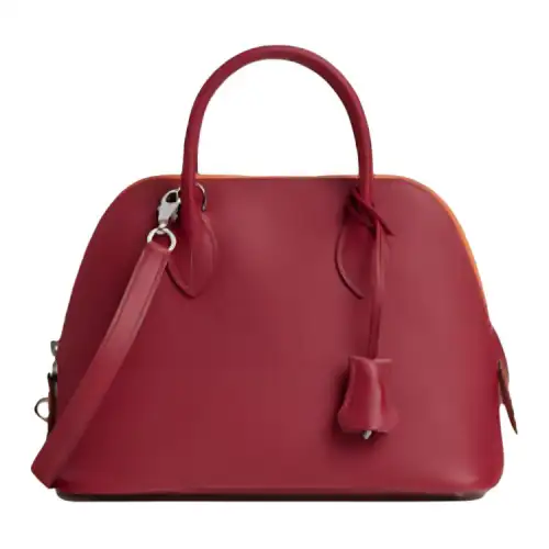 HERMES Bolide Epsom Calfskin Bowling Bag, Shoulder Bag, Crossbody Bag, Handbag Women's Gemstone Red
