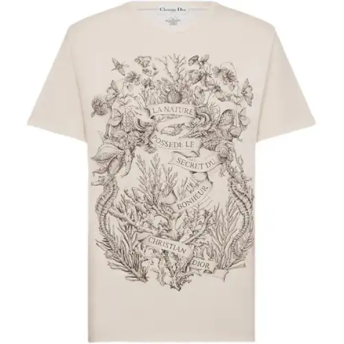 DIOR T Shirts Women's White Crew Neck