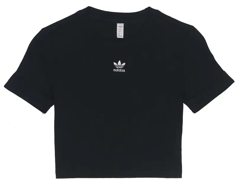 Adidas Originals Crop Tops Women's Black Crew Neck Moderate