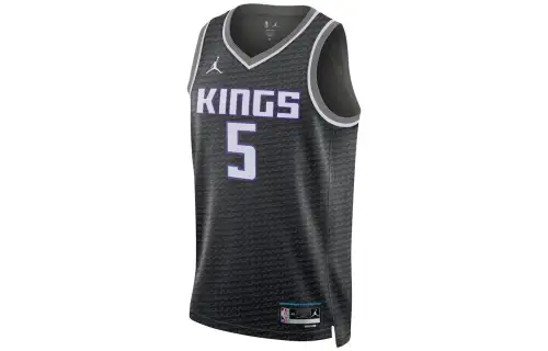 Jordan X NBA joint model alphanumeric print sports basketball vest SW fan version statement edition announced limited to Sacramento Kings Fox No. 5, same style for men and women, black