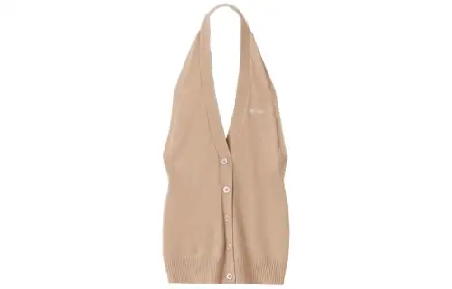MIU MIU Sleeveless Open-Back Knitted Gilet