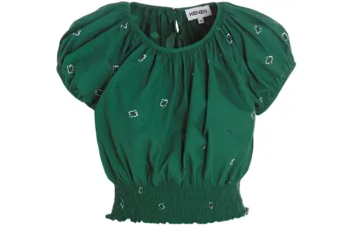 Kenzo smocked bandana-print top